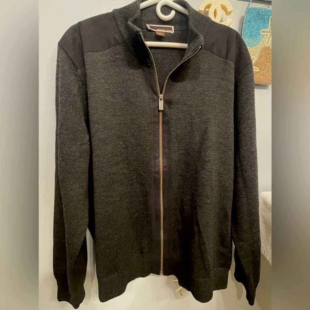 Michael Kors Sweater Mens (unisex) Merino Wool XXL Dark Gray